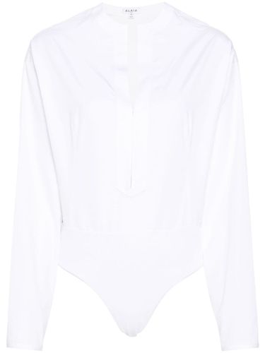 ALAÏA - Cotton Bodysuit Shirt - AlaÏa - Modalova