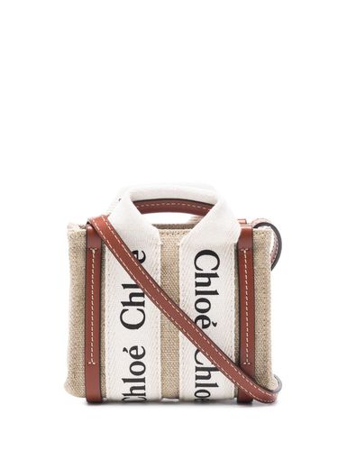 CHLOÉ - Woody Canvas And Leather Nano Bag - Chloé - Modalova