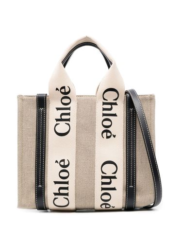 CHLOÉ - Woody Small Canvas And Leather Tote Bag - Chloé - Modalova