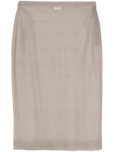 Silk Midi Pencil Skirt - Saint Laurent - Modalova