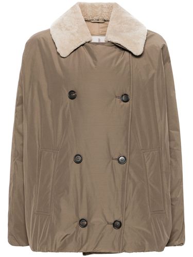 Down Coat With Shearling Neck - Brunello Cucinelli - Modalova