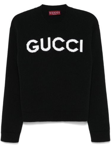 GUCCI - Logo Wool Crewneck Sweater - Gucci - Modalova