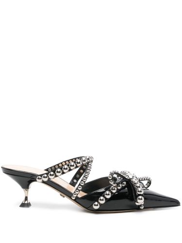 Crystal Studs Patent Leather Mules - Mach & mach - Modalova