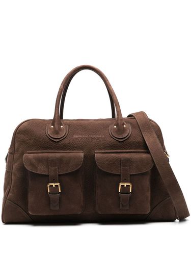 Nabuk Leather Weekender Bag - Brunello Cucinelli - Modalova