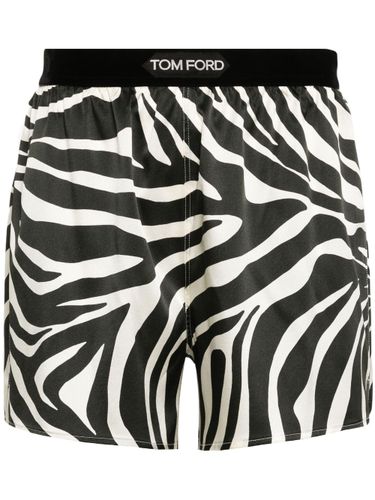 Logo Silk Zebra Printed Shorts - Tom Ford - Modalova