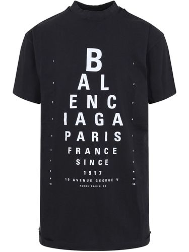 BALENCIAGA - Optical Cotton T-shirt - Balenciaga - Modalova