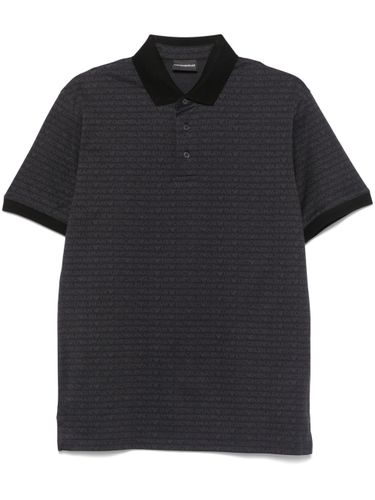 Allover Logo Cotton Polo Shirt - Emporio Armani - Modalova