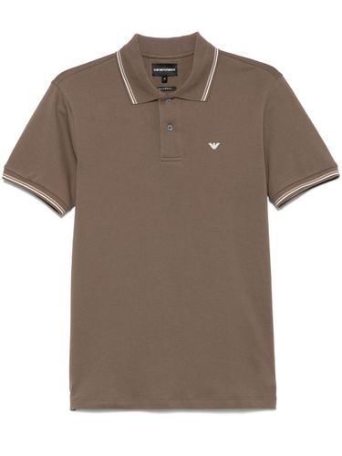 Logo Cotton Polo Shirt - Emporio Armani - Modalova