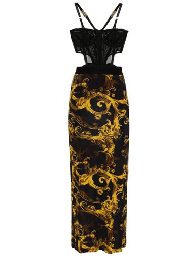 Long Dress With Print - Versace Jeans Couture - Modalova