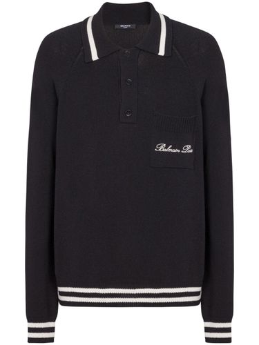 BALMAIN - Wool Polo Shirt With Logo - Balmain - Modalova