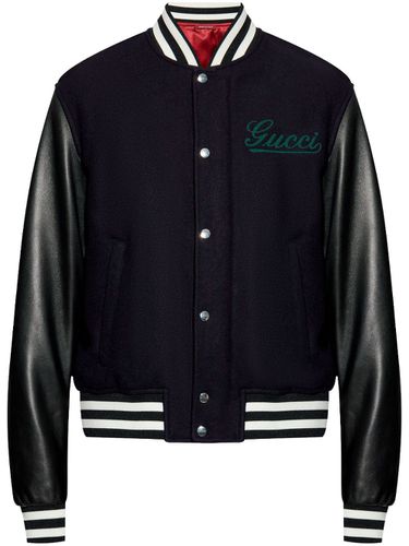 GUCCI - Wool And Leather Bomber - Gucci - Modalova