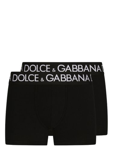 Set Of 2 Boxers With Logo Band - Dolce & Gabbana - Modalova