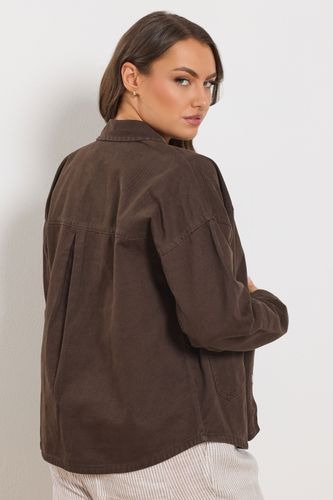 Surchemise En Jean Marron Chocolat Size 48 - Yours - Modalova