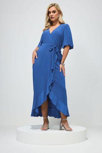 Robe Cachecœur Bleue À Volants Size 48 - Yours London - Modalova