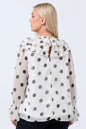 Blouse Blanche À Pois Et Col Volanté Size 42 - Limited Collection - Modalova