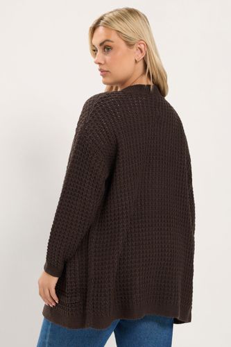 Cardigan En Maille Gaufrée Marron Chocolat Size 58-60 - Yours - Modalova