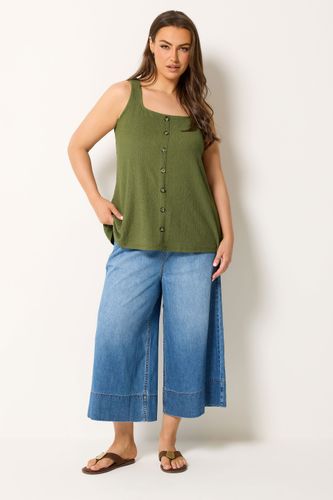 Gilet Vert Kaki À Boutons Size 46 - Yours - Modalova