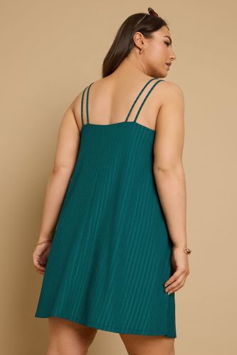 Mini Robe Verte Sarcelle Texturée Nervurée Size 48 - Yours - Modalova