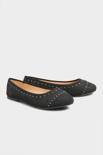 Ballerines Noires Strass Pieds Extra Larges Eee Size 39E - Yours - Modalova
