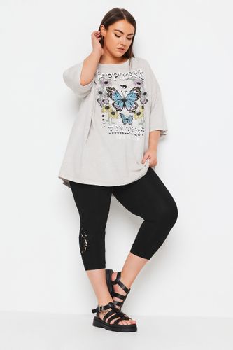 Legging Noir Dentelle Pantacourt Size 46 - Yours - Modalova