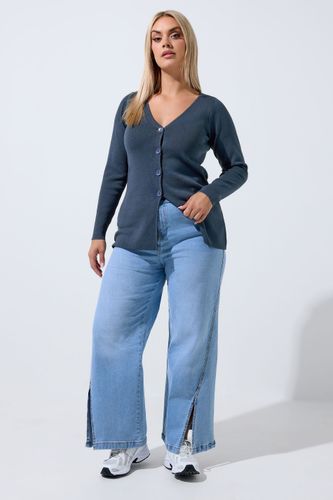 Cardigan Bleu Marine À Ourlet Évasé Size 46-48 - Limited Collection - Modalova