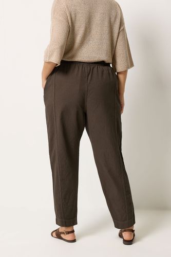 Pantalon Coupe Barrel En Coton Léger Marron Chocolat Size 44 - Yours - Modalova