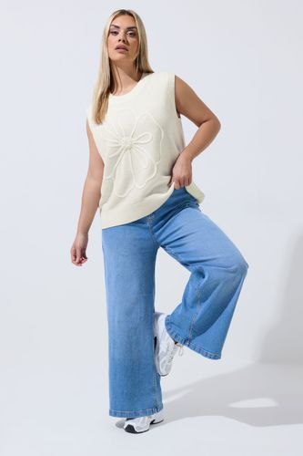 Top Blanc En Maille À Fleurs Brodées Size 50-52 - Limited Collection - Modalova
