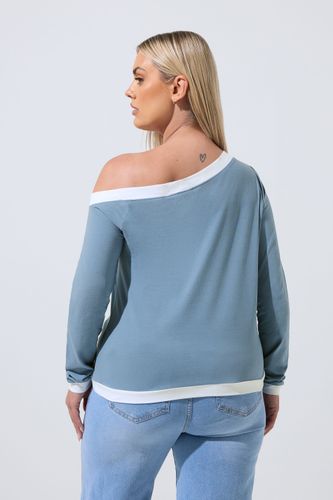 Top Contrasté Bleu À Épaules Dénudées Size 46 - Limited Collection - Modalova