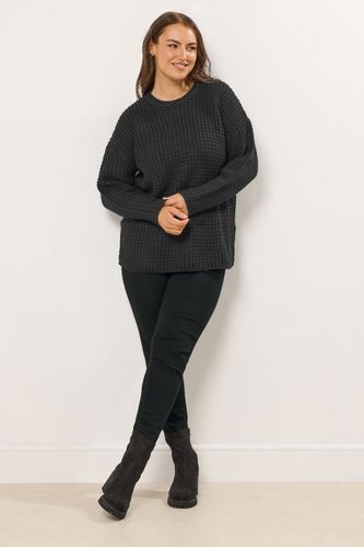 Pull Noir Gauffré En Maille Size 50-52 - Yours - Modalova