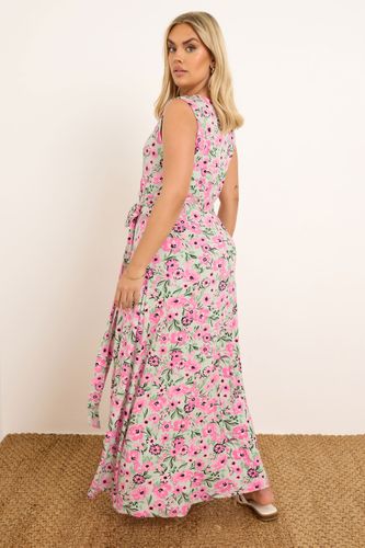 Robe Maxi Rose Floral Volanté En Jersey Size 50-52 - Yours - Modalova