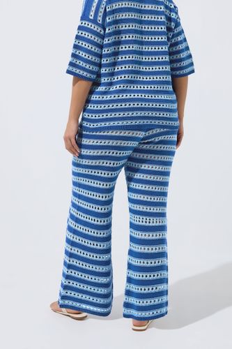 Pantalon En Maille À Rayures Bleu Size 46-48 - Limited Collection - Modalova