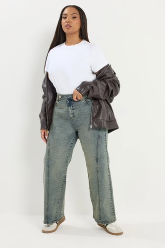 Jean Large Bleu À Coutures Apparentes Size 48 - Yours - Modalova