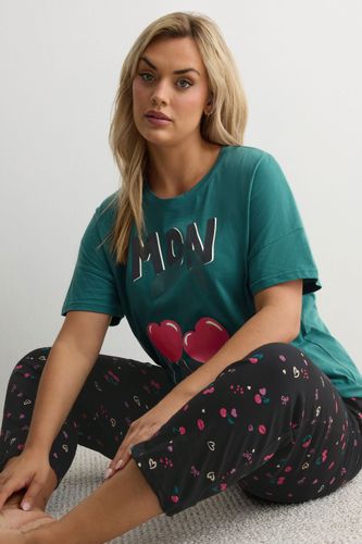 Pyjama Grande Taille « Mon Chéri » Vert Size 46-48 - Yours - Modalova