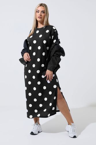 Robe Longue Noire À Pois Size 44 - Limited Collection - Modalova