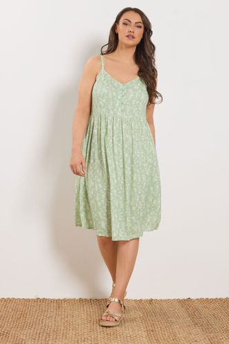 Robe D'été Vert Sauge À Petites Fleurs Et Fines Bretelles Size 50-52 - Yours - Modalova