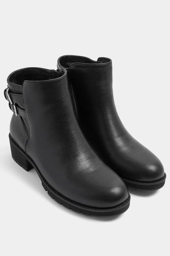 Bottines Chelsea Noires En Similicuir À Double Boucle, Coupe Large Esize 37E - Yours - Modalova