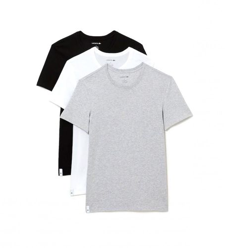 TH3451_BXY Lot de 3 t-shirts homewear blanc, gris, (S), Casuel, Coton, Manche courte - Lacoste - Modalova