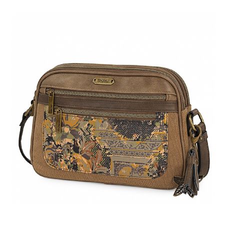 Sac à bandoulière décontracté 312783 - 26x18x7cm (OSFA), Marron, Casuel, Polyester, Toile, Polycuir - Skpat - Modalova