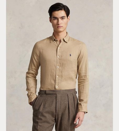 Chemise brune sur mesure (S), Marron, Casuel, Lin, Manche longue - Polo Ralph Lauren - Modalova