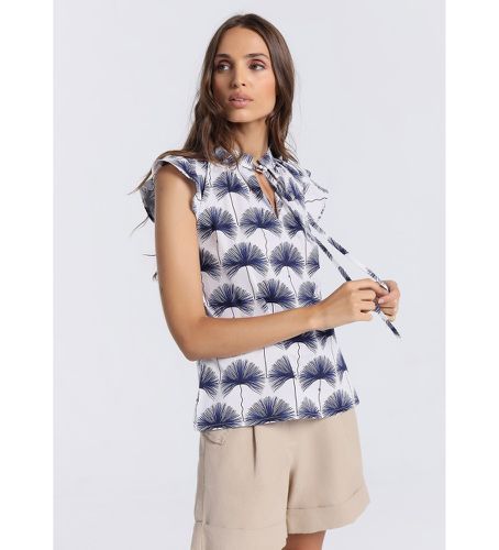 Blouse imprimée avec un n?ud sur le col (L), Casuel, Coton, Sans manches / bretelles - Victorio & Lucchino, V&L - Modalova