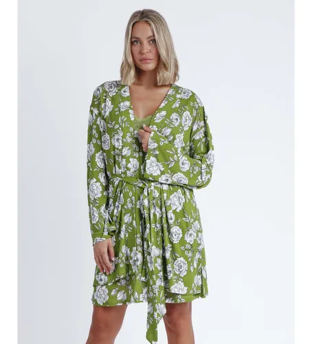 Robe de chambre fleuri (S), Homewear, Viscose, Manche longue - Admas - Modalova