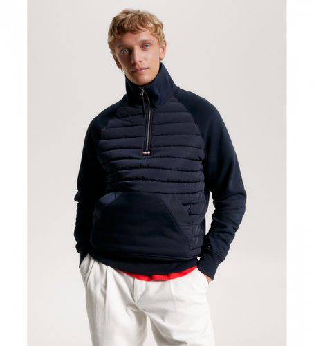 MW0MW32683 Sweatshirt Mix Half Zip (L), Casuel, Manche longue, Le coton biologique, Durable, Marine - Tommy Hilfiger - Modalova