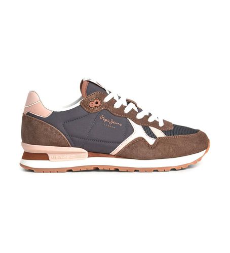 PLS31522 Brit Jump W Leather Sneakers brown (41), Cuir, Marron, Plat, Lacets, Casuel - Pepe Jeans - Modalova