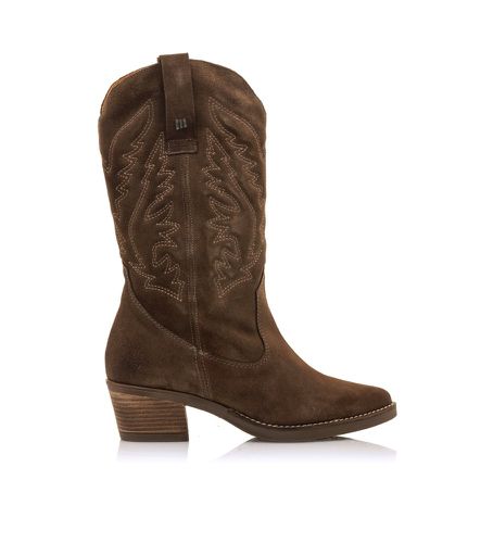 Bottes en cuir Teo marron - Hauteur du talon 5cm (36), 5 à 8 cm, Aucun, Velcro, Casuel - Mustang - Modalova