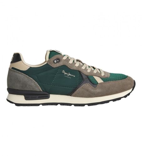 PMS30983 Brit Heritage M Leather Sneakers (42), Cuir, Plat, Lacets, Casuel, Vert - Pepe Jeans - Modalova