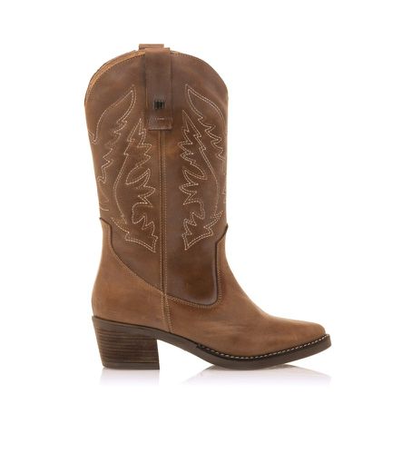 Bottes en cuir Teo marron - Hauteur du talon 5cm (36), 3 à 5 cm, Aucun, Casuel - Mustang - Modalova