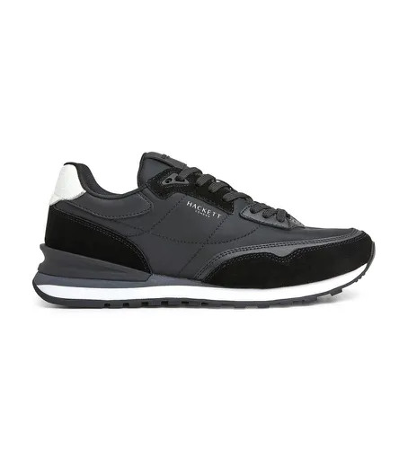 HMS21332 Telfor Racer Leather Sneakers (40), Cuir, Noir, Plat, Lacets, Casuel - Hackett London - Modalova