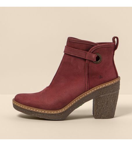 AD0005_091 Bottines en cuir N5179 Maroon Beech - Hauteur du talon 7,5cm (36), Rouge, 5 à 8 cm, Fermeture éc - El Naturalista - Modalova