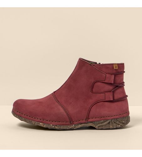 N9171AD0005_091 Bottines en cuir N917 Angkor maroon (36), 1 à 3 cm, Fermeture éclair, Casuel, Grenat - El Naturalista - Modalova