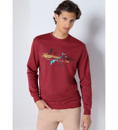 Sweat sans capuche marron (S), Casuel, Grenat, Coton, Manche longue - Six Valves - Modalova